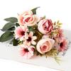 5PCS Pink Artificial Flowers Silk Roses Buds for Home Decor Wedding Arrangement Bridal Bouquet Christmas Wreath Accessories