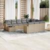 VidaXL Garden Lounge Set with Cushions 11 Pcs, Patio Sofas, Patio Furniture Set, Outdoor Furniture, Beige 3251866