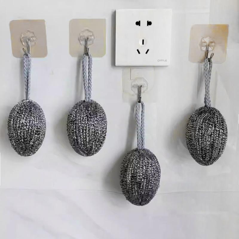 Hängendes Seil Melone Stahlwolle, Haushalts-Stahlwolle zum Geschirrspülen, Küchenreinigungsball, Topfschrubber aus Edelstahl, Geschirrschrubber