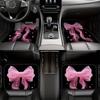2 Stück/4 Stück Rosa Schleife Auto-Fußmatten mit Perfektem Design - Innenraumzubehör - Stilvoller Look, Geeignet für Limousinen, LKWs und SUVs