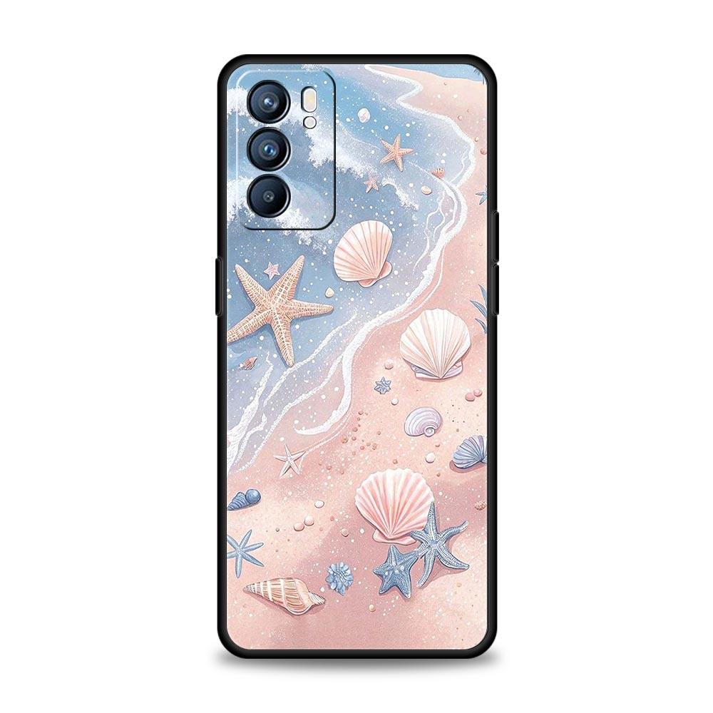 Ocean Coastal Seashell Seaweed Phone Case For Oppo A17 A31 A54 A57 A78 A79 A98 Find X5 X6 Reno 6 7 8 10 11 12 13 F Pro Soft TPU