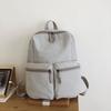 Schoolbag Backpack Korean Version Solid Color Texture Leisure Outdoor Travel Backpack Large Capacity Student Schoolbag Leisure Travel
