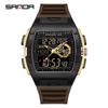 Sanda Trendy Multifunctional Sports Watch with Countdown, Snooze & Luminous Waterproof Features for Students - Model 3397