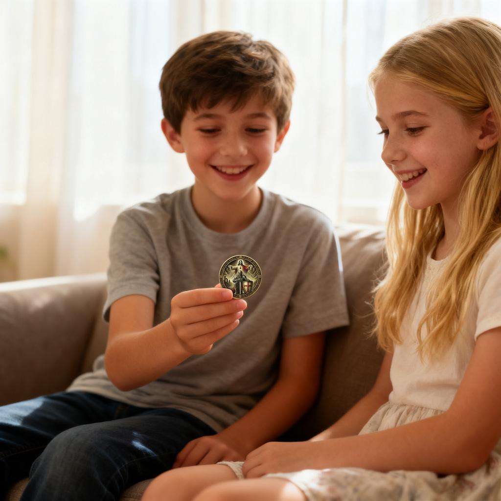 Templer-Münze, -seitige Templer-Challenge-Münze mit rotem Kreuz, Schild Ritter beten Gedenkmünze, Geschenk für Sammler