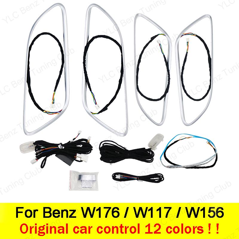 For Mercedes-Benz A CLA GLA W176 W117 W156 Ambient Light Kit Turbine Air Vent 64 Colors Light