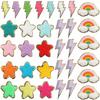 New Rainbow Embroidery Cloth Sticker Computer Embroidery Stamp Lightning Five-Pointed Star Patch Sticker Ironing