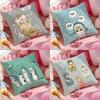 Luxury Cute Mofusand Cat Pillow Case Soft Plush Fabric Double-Sided Printed Cushion Cover Warm Winter Sofa Pillow Case