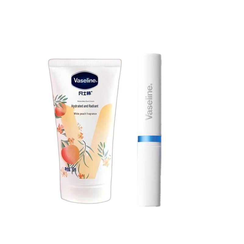 

Vaseline White Peach Hand Cream & Lip Balm Set