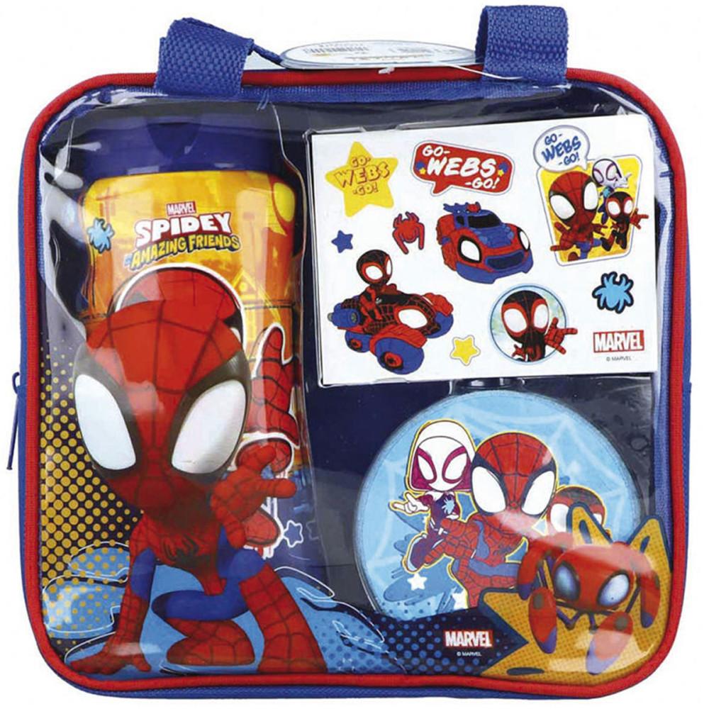 Marvel Spiderman Gift Set - Shower Gel 300ml + Tattoo Sheet + Sponge + Bag -