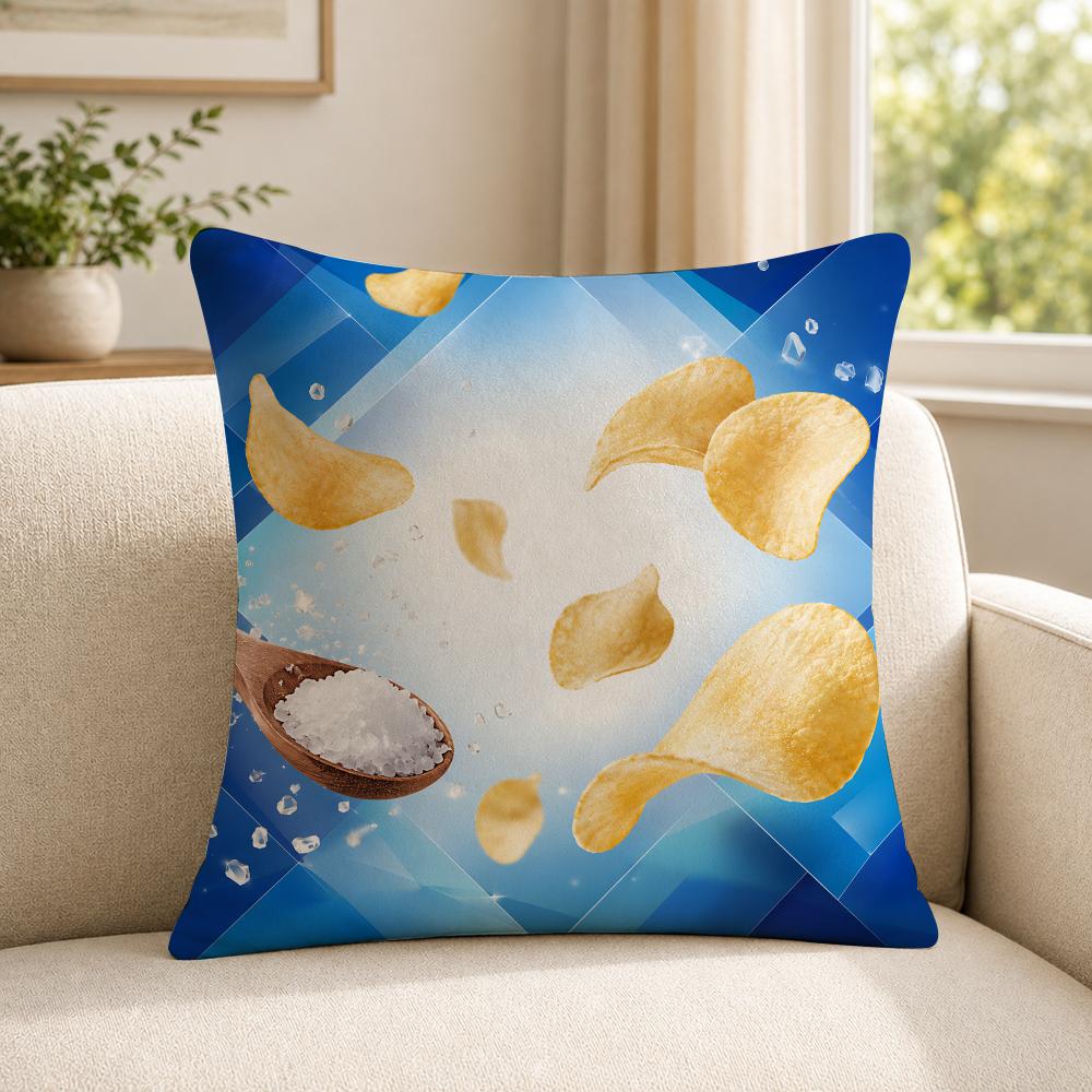 Food SSmiths Cushion Cover Soft Short Plush SkinFriendly Cushion Case for MultiScene Use