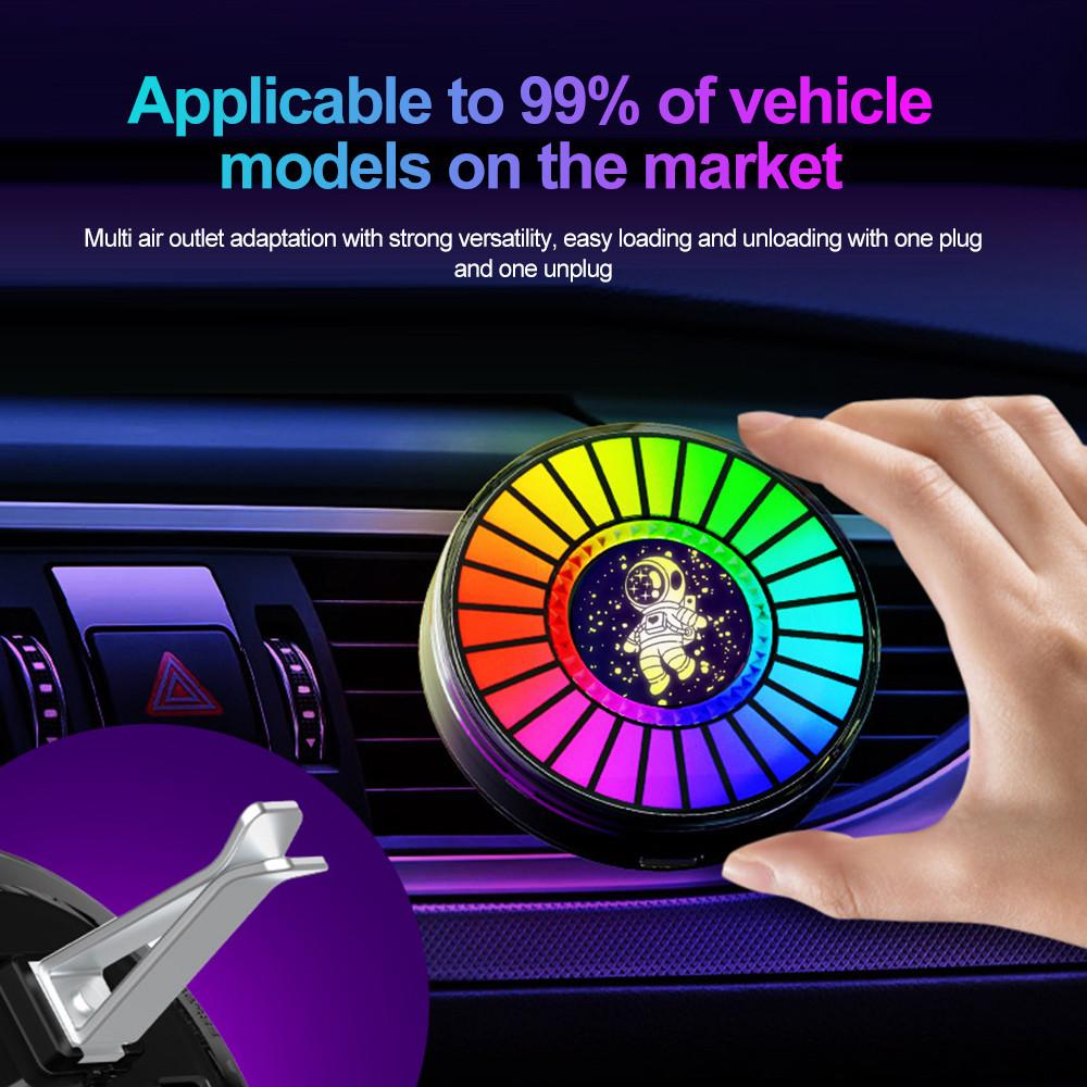 Smart Music Sync LED Car Air Freshener with Bluetooth App Astronaut Theme Decor