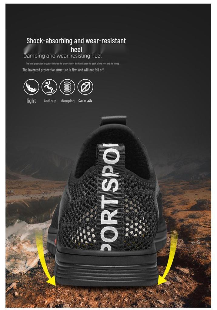 2026 Men's Breathable Lace-up Flyknit Sports Shoes, Lightweight and Hollow Mesh, Large Size Available
