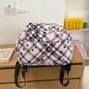 Large Capacity Plaid Backpack Women's Star Printed Student School Bag with Coin Purse