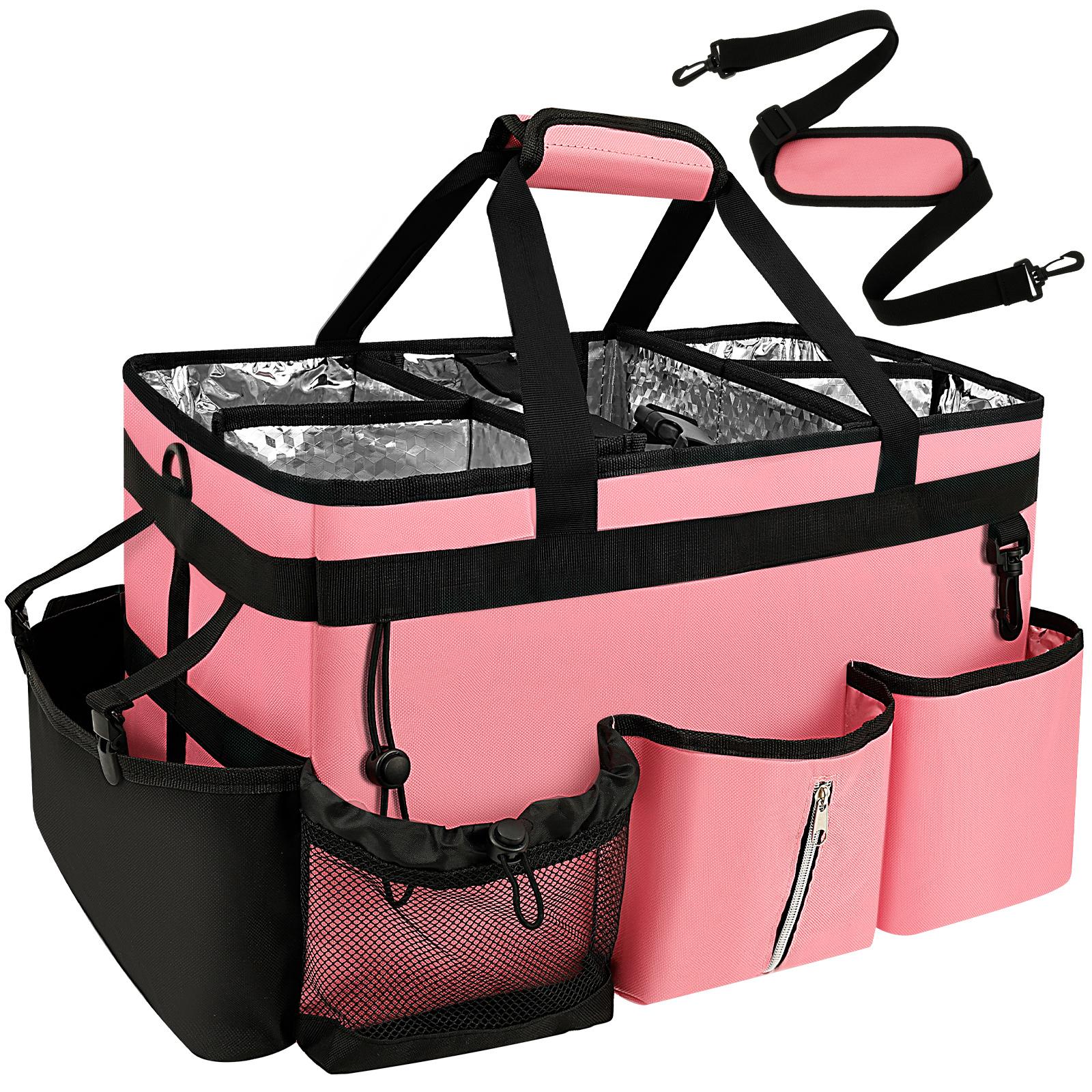

Cleaning Tools Storage Bag Multifunctional Heavy Duty Waterproof Wear-Resistant Tools Bag With Waist Belt and Shoulder Strap рожевий червоний колір