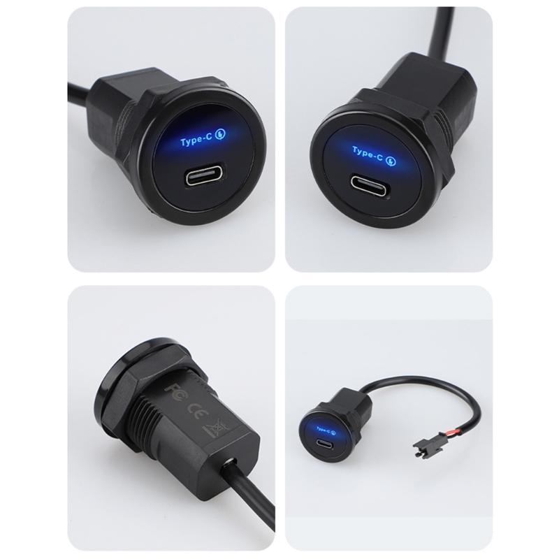 12V/24V PD3.0 Typ-C-Anschluss Auto-Ladebuchsen, Schnelllade-USB-Panel für LKW-Bus