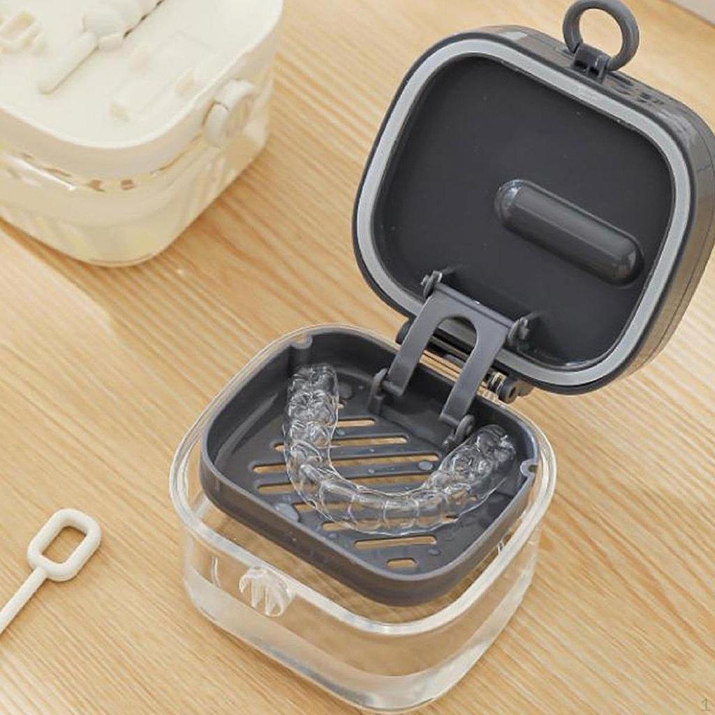Dentures Brace Case Leakproof Carrying and Protecting Retainer Cleaning Box