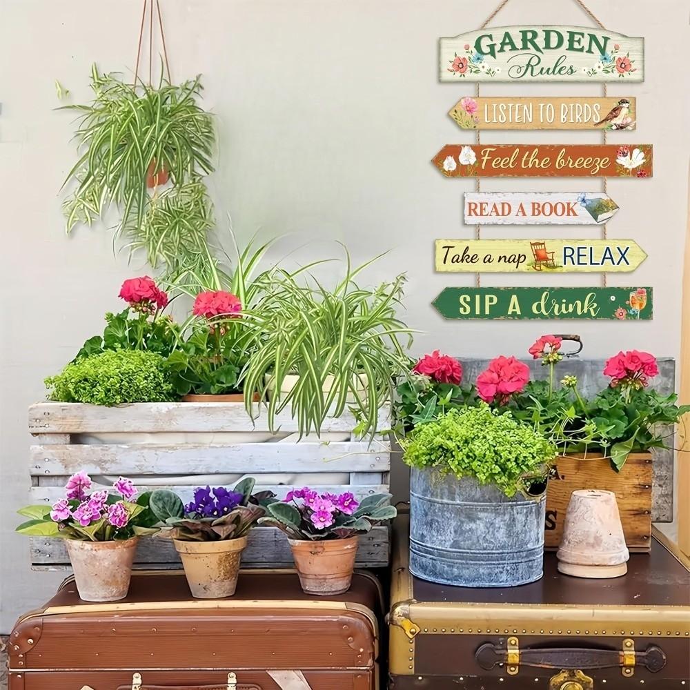 Retro Rustic Porch Wall Plaque Floral Print Funny Sign for Garden Lovers  Birthday Gift