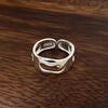 925 Sterling Silver Rings For Women Men Fine Jewelry Finger Adjustable Open Gold Star Ring For Party Birthday Gift