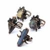 Gothic Adjustable Rings Boho Raw Stone Rings Natural Stones Natural Crystal Rings  Handmade Jewelry