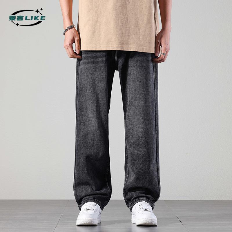 Four Seasons Men'S American Retro Straight Cowboy Pants Look Tall And Skinny Trendy Brand Loose High Street Ins Trendy Jeans