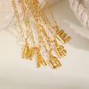 Stainless Steel Plated 18K Gold Small Square Chain Three-Dimensional 26 Letter Pendant Necklace Fashion Jewelry Nc-1958
