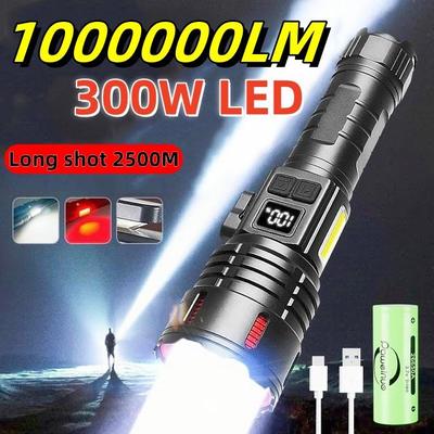 2024 Ultima torcia elettrica super potente con luce COB Torcia multifunzionale Lampada magnetica Luce da lavoro per esterni Lanterna da campeggio per pesca