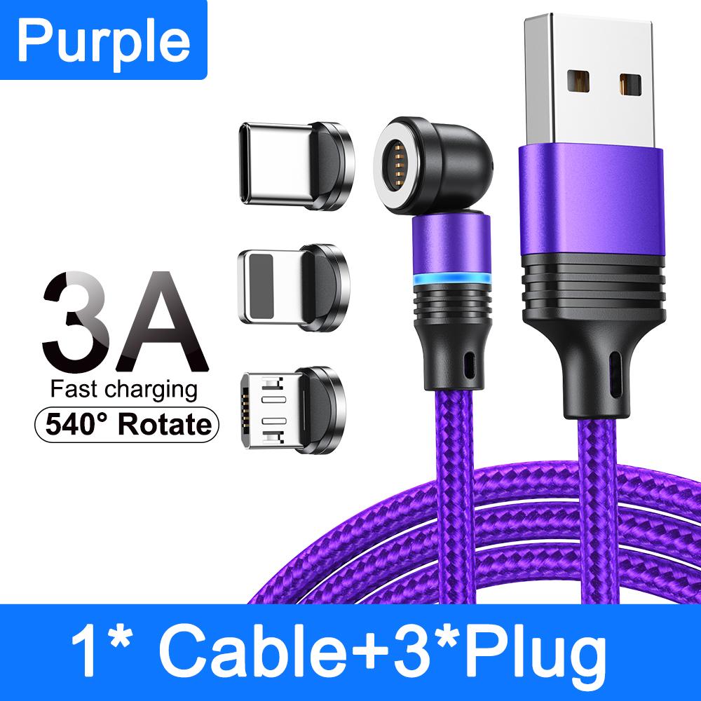 540° Otočný Magnetický Kábel 3A Rýchle Nabíjanie Typ C Kábel Pre Xiaomi Samsung Micro USB Dátový Kábel Magnetická Nabíjačka Pre iPhone 14