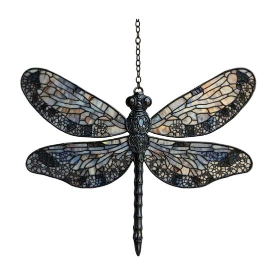 Dragonfly Acrylic Suncatcher Stained Glass Effect Bohemian Window Hanging Ornament for Indoor Outdoor Garden Decor Gifts for Mom Women