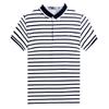 Sommer Neues Jugend Herren Koreanisch Dünnes Kurzarm T-Shirt Paneel Revers Knopf Patchwork Druck Streifen Mode Lässig Baumwoll-Top