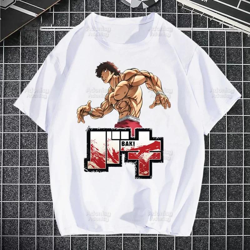 

Fighter Anime Baki T Shirts print O-Neck Short Sleeve Unisexs Yujiro Hanma Grappler Fighting t Shirt Hip-Hop Heigh Quality Unisex Shirt S