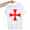 Medieval Knights Templar Printed T Shirt Men Retro Washed Tops Tees Harajuku Tshirt Streetwear Hip Hop Male T-shirts