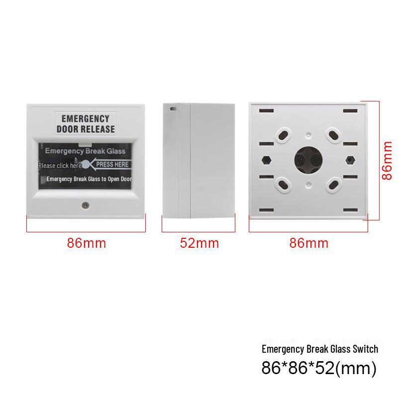 Emergency Exit Door Release Button - 86 Type Alarm, Break Glass To Open