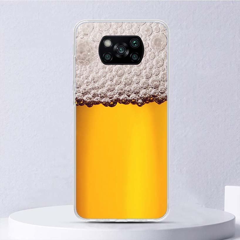 World Beers Alcohol Summer Bubble Soft Case For Xiaomi Poco X7 X6 X5 X4 X3 Nfc F6 F5 Pro Phone Cover F4 Gt F3 F2 F1 M5S M4 M3 M5