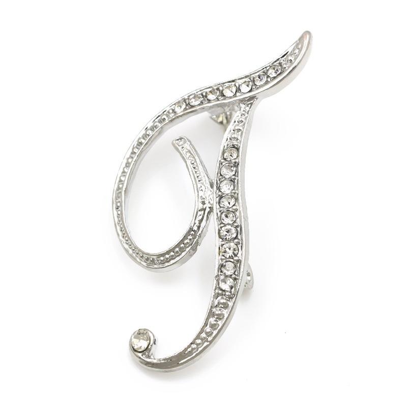 Dopis brož Příslušenství Pin Brož slitina Móda Angličtina živůtek Kostým Plný diamant vykládaný vodou
