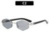 European and American fashion new frameless sunglasses personalized trimming high-end spicy sunglasses personalized versatile street shot glasses