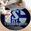 FC Schalke 04 Custom Name Round Area Rug,Carpet Rug for Living Room Bedroom Sofa Playroom Decor,Non-slip Floor Mat