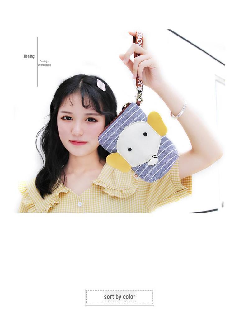 Three-Color Patchwork Mini Canvas Handbag for Women - Cute 6-Inch Phone Bag