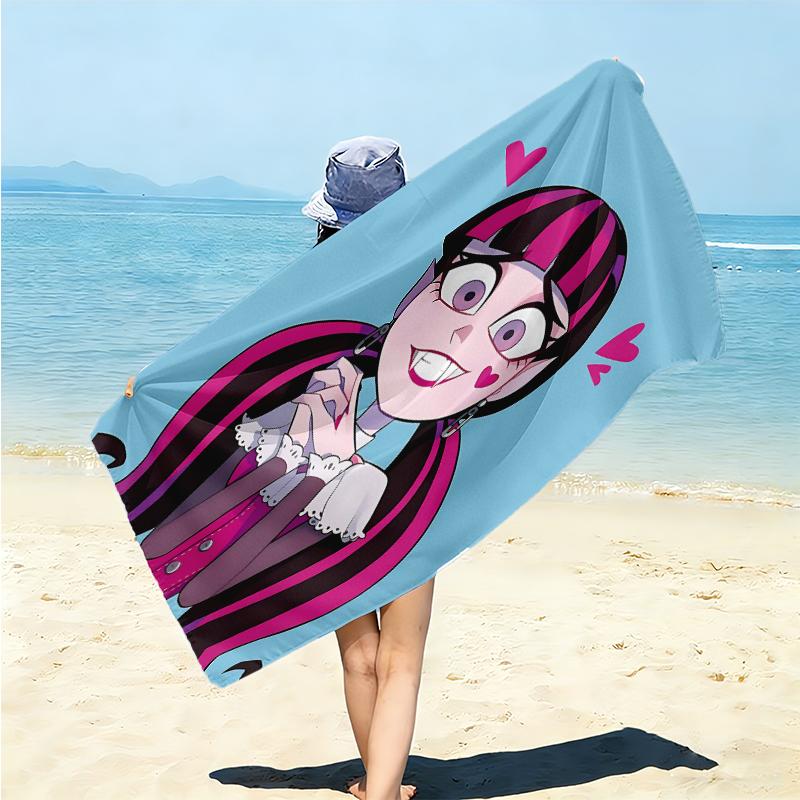 1Pc Monster High Party Beach Towel Microfiber Beach Towel Thin Absorbent For Beach Swimming Yoga Bath Sports 091732