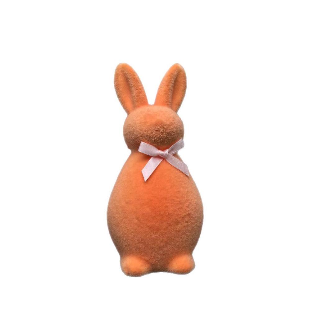 Easter Bunny Moss Ornament: Long Fur Standing Rabbit Decoration