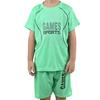 Boys Quick Dry T-Shirt Shorts Set Children Summer Athletic Breathable Running Suit 2-Piece Lightweight Sweat Comfortable