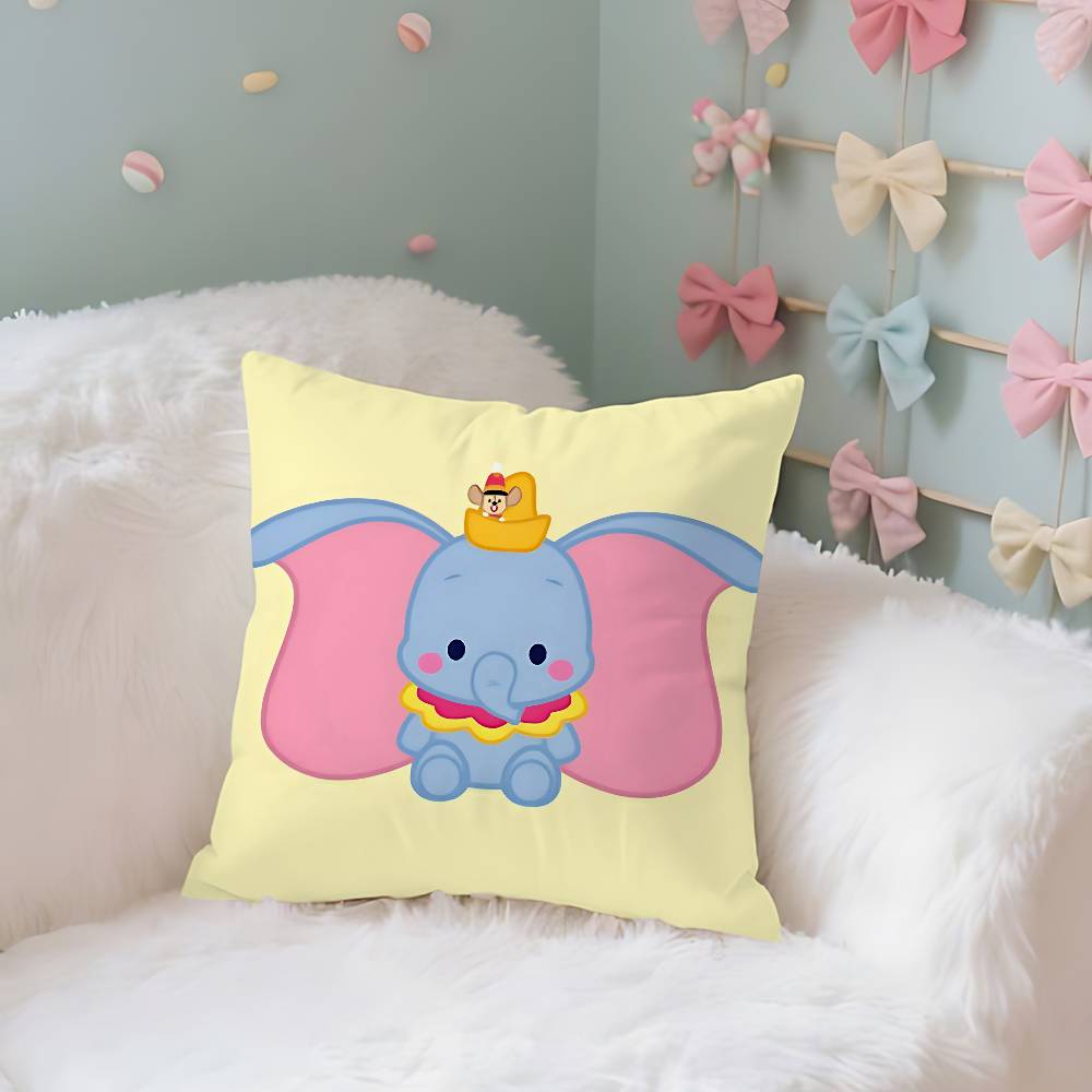 Cute CartoonDdumboS Kawaii Throw Pillow Covers Pattern Cushion Cover Suitable For Sofa Bedroom Car Pillow Cover