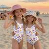 Costume Intero da Bambina Estate Stampa Hawaiana Costumi da Bagno Leggeri Comodi per Bambini Festa in Piscina Attività Acquatiche
