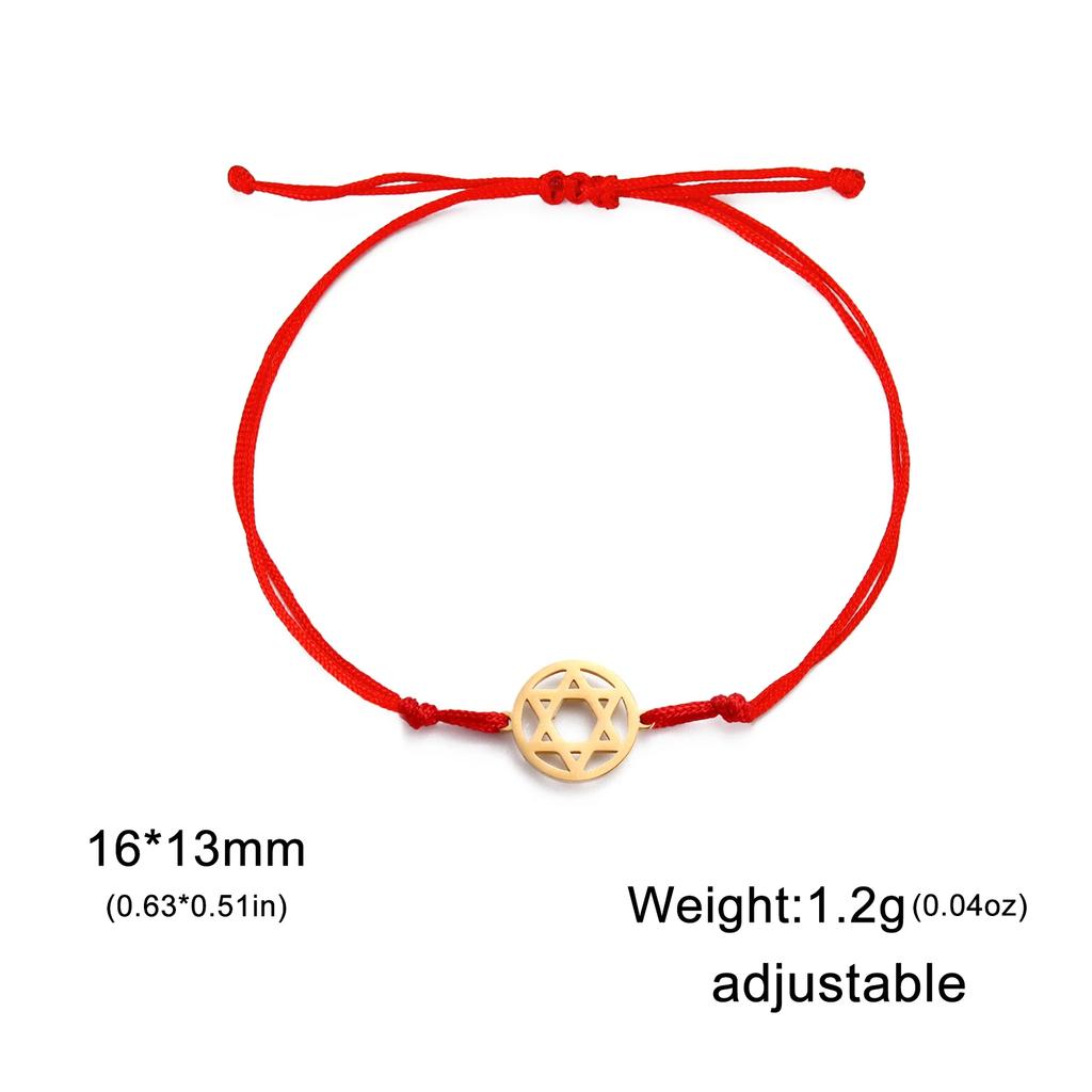 Stainless Steel Je Star of David Charm Bracelet Women Men Adjustable Hexagram Map Bracelets Amulet Jewelry Wholesale