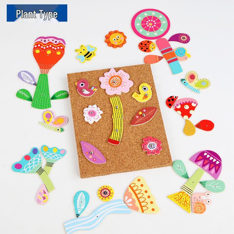 

Детская креативная деревянная доска-пазл с гвоздями - Развивающая игрушка-игра