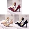 Elegant Black Pu Pointed Toe High Heels For Women With Waterproof Platform For Daily Wear
