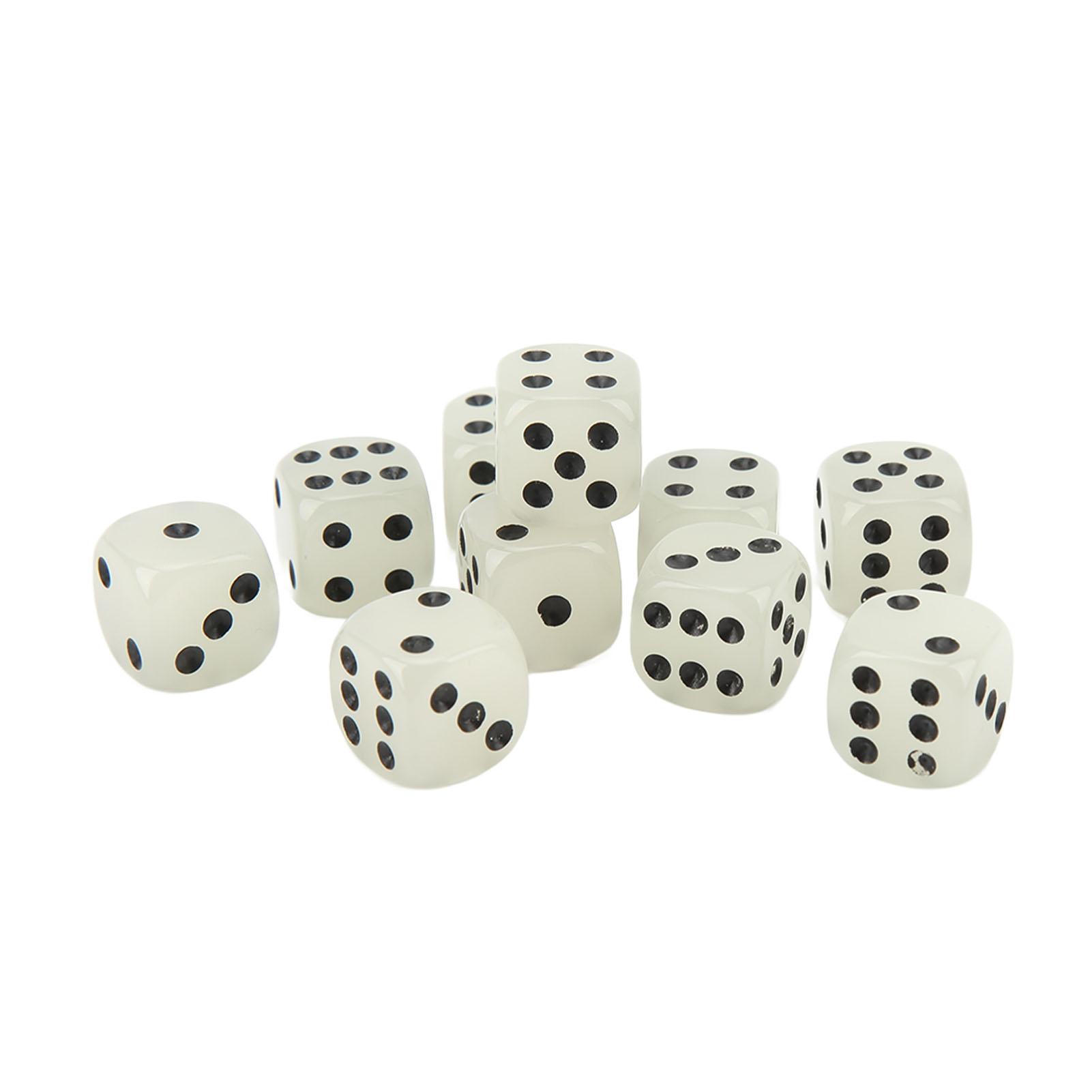 

20PCS Dice Cubes Luminous Large Size Plastic with Black Points 6 Sided Dice for Bar Table Game