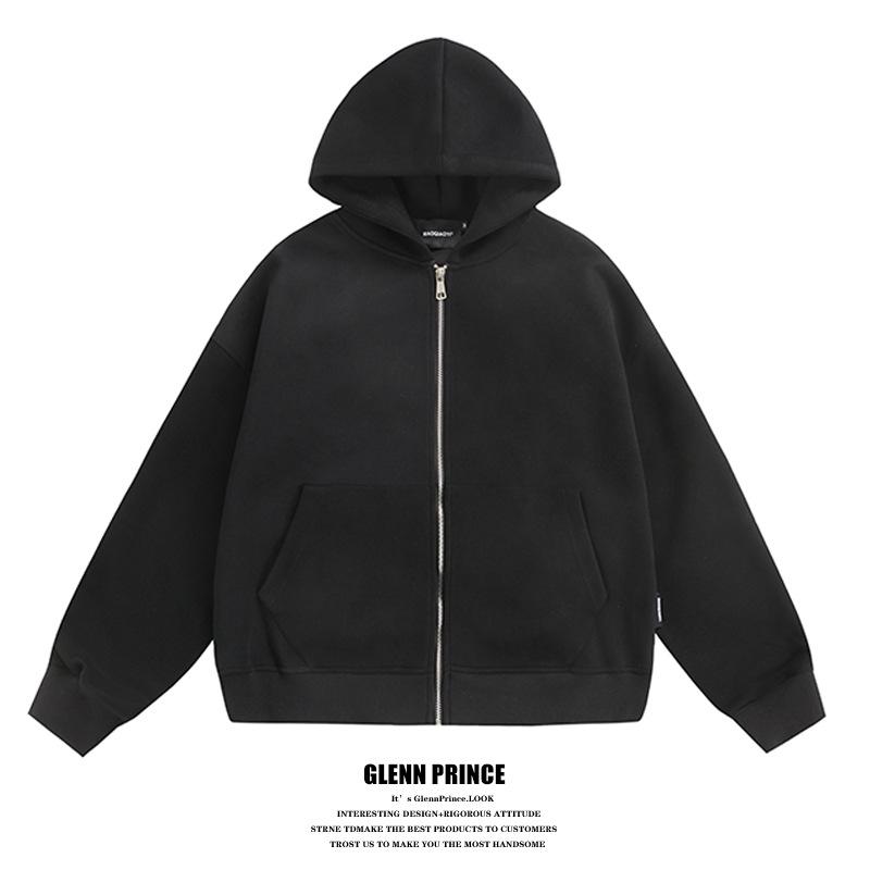 Fashion trend new product short g hooded sleeve zipper showing shoulder width fitness sweater men's