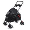 4 Kołowy Wózek dla Psa Kota Outdoor Podróż Zwierzę Składany Wózek Klatka Wózek dla Psa Kota z Uchwytem na Kubek Oddychająca i Widoczna Siatka dla Psa