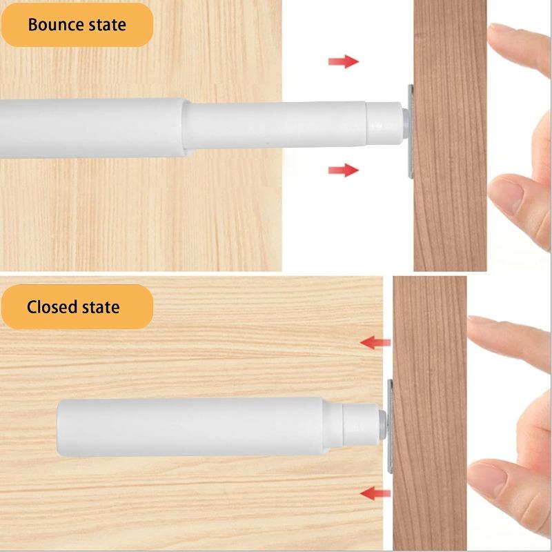 Push to Open Magnet Door Closet, 2 Pieces Magnetic Catches Damper Door, Push Open Damper for Door, Drawer, Furniture (White)