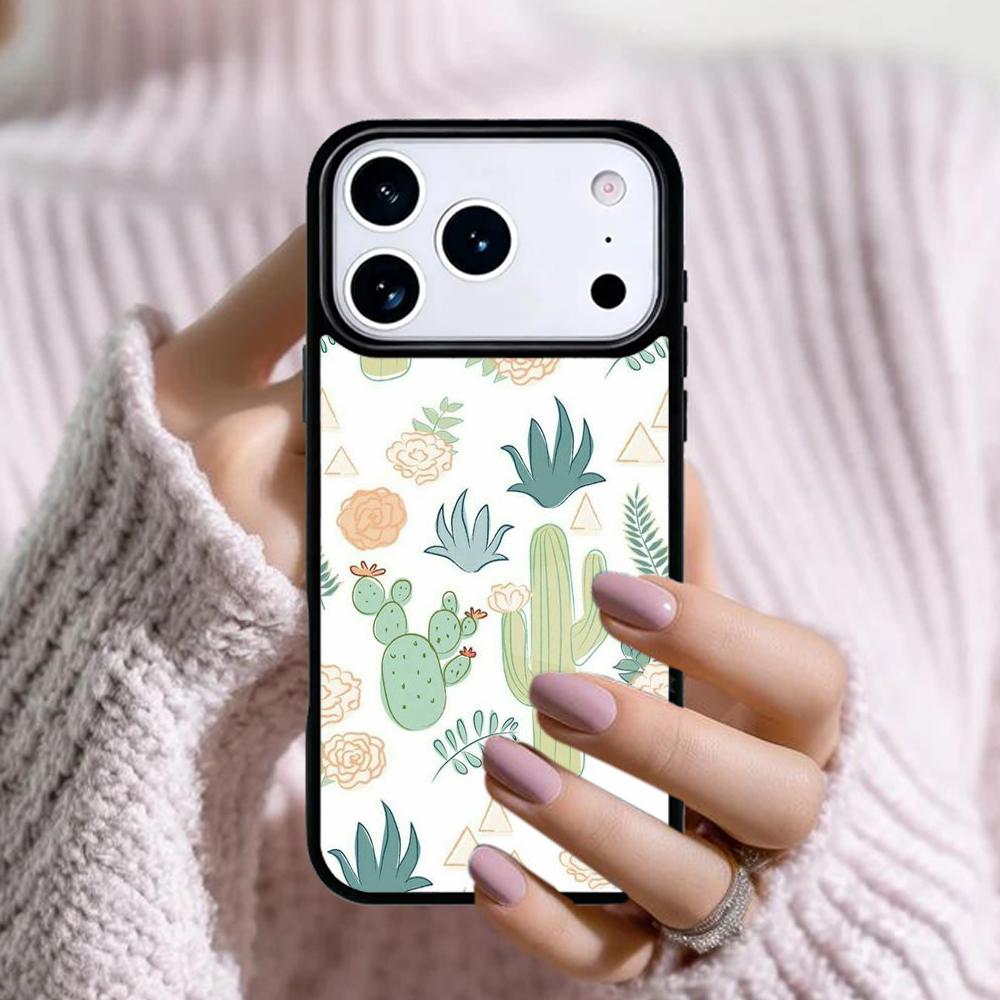 Watercolour Succulents Cacti Phone Case For Apple iPhone 17 Air 16E 15 14 Plus 13 12 11 Pro Max Mini Funda Cover